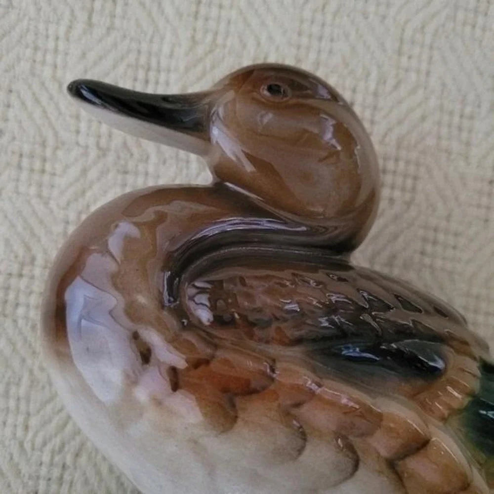 Vintage 1950s Anthony D Priolo Signed‎ Ceramic Mallard Duck Statue